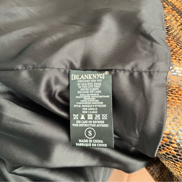 BLANK NYC WORD OF MOUTH SNAKE PRINT FAUX LEATHER FRINGE ZIP UP JACKET SIZE SMALL - Picture 16 of 16